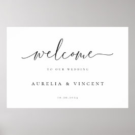 Moderner Minimalistischer Hochzeitsempfang Poster