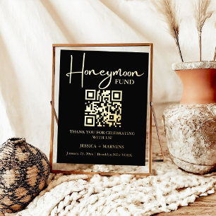 Moderner Minimalistischer Hochzeitsfonds QR-Code Foliendrucke