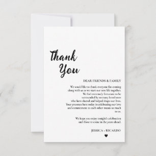 Moderner Minimalistischer Hochzeitstisch Dankeschö Dankeskarte