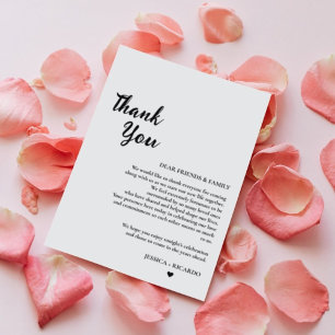 Moderner Minimalistischer Hochzeitstisch Dankeschö Dankeskarte