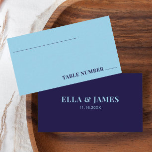 Moderner Minimalistischer Hochzeitstisch Navy Blau Platzkarte