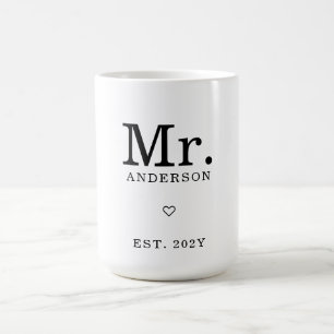 Moderner Minimalistischer Individuelle Name "Mr. E Kaffeetasse