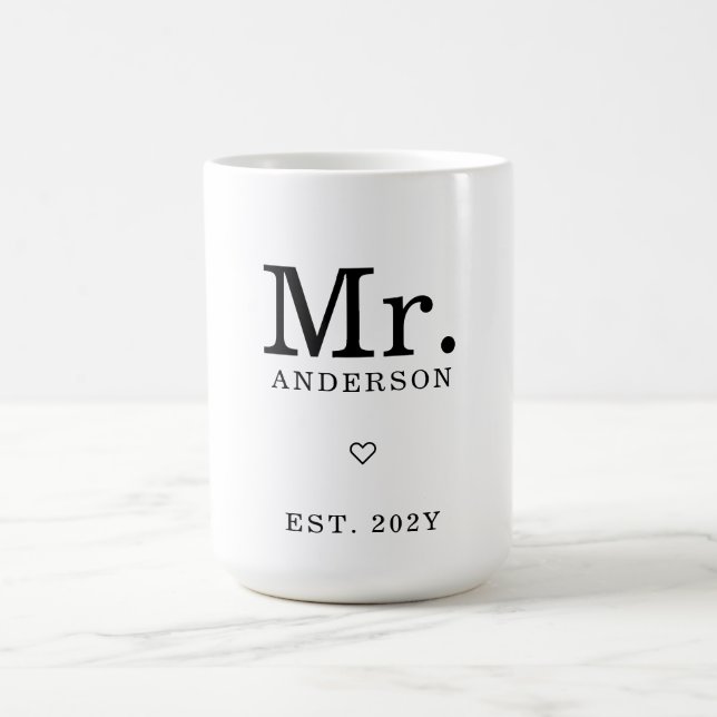 Moderner Minimalistischer Individuelle Name "Mr. E Kaffeetasse (Mittel)