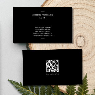 Moderner Minimalistischer Inline-QR-Code schwarz u Visitenkarte
