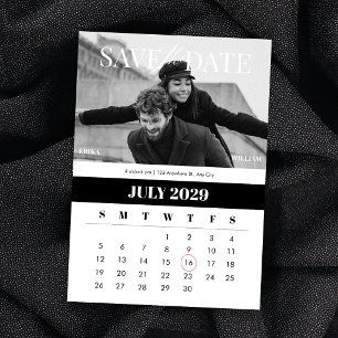 Moderner minimalistischer Kalender Save The Date