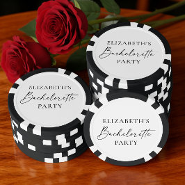 Moderner Minimalistischer Kalligraphie-Junggeselin Pokerchips