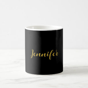 Moderner Minimalistischer Kalligraphiename Black G Kaffeetasse
