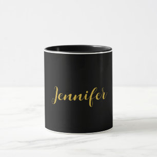 Moderner Minimalistischer Kalligraphiename Black G Tasse