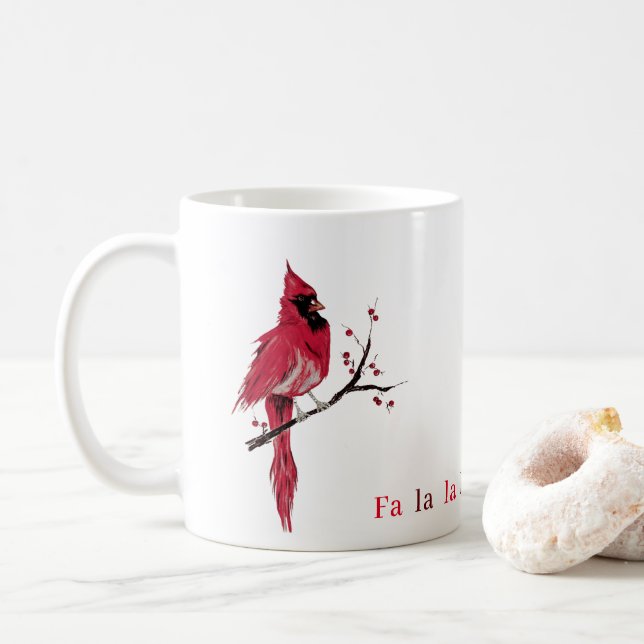 Moderner Minimalistischer Kardinal Kaffeetasse (Mit Donut)