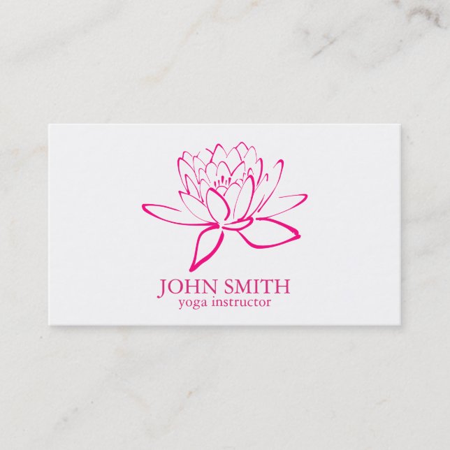 Moderner Minimalistischer Lotus Yoga Instructor Visitenkarte (Vorderseite)