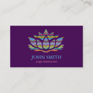 Moderner Minimalistischer Lotus Yoga Instructor Visitenkarte