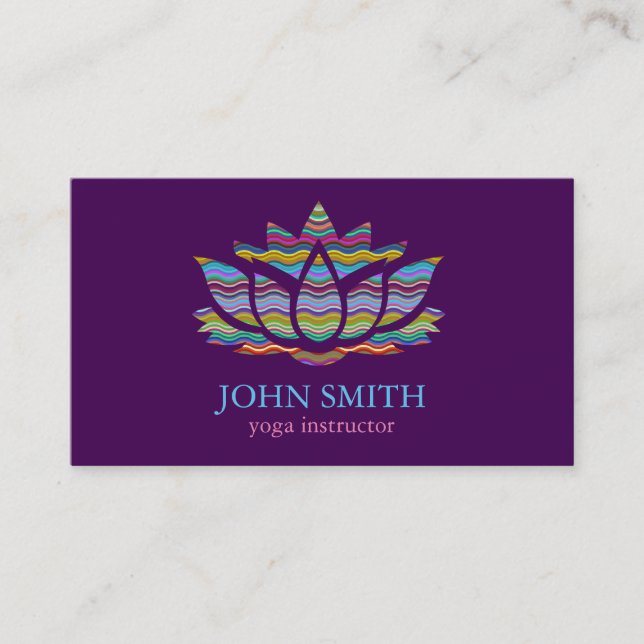 Moderner Minimalistischer Lotus Yoga Instructor Visitenkarte (Vorderseite)