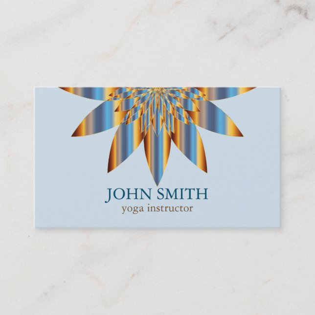 Moderner Minimalistischer Lotus Yoga Instructor Visitenkarte (Vorderseite)