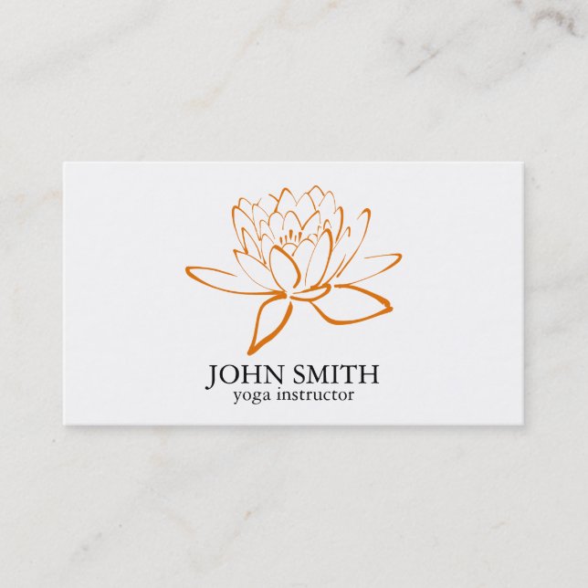 Moderner Minimalistischer Lotus Yoga Instructor Visitenkarte (Vorderseite)