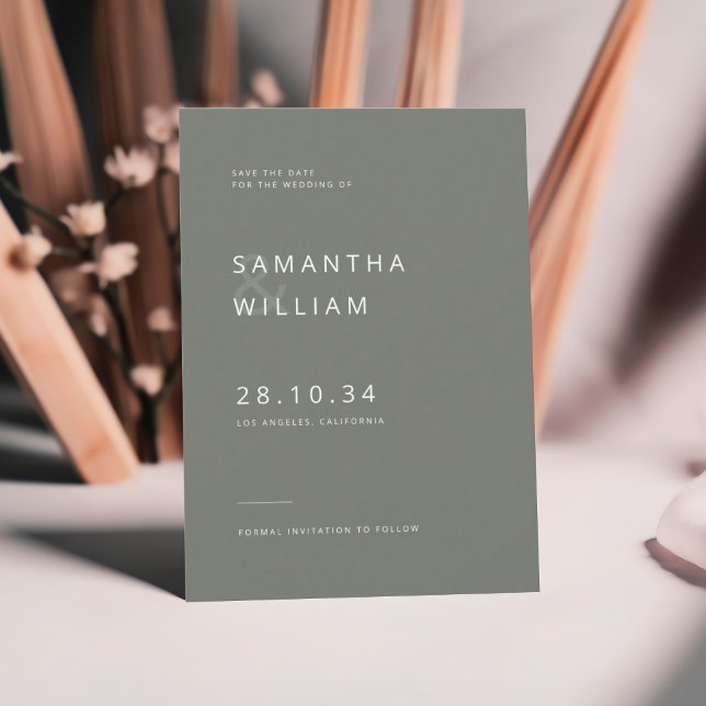 Moderner minimalistischer Mix und elegante Hochzei Save The Date (Von Creator hochgeladen)