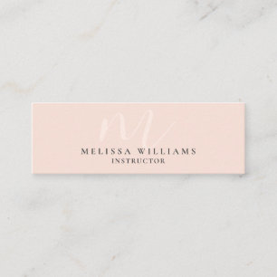 Moderner Minimalistischer Monogramm-Pastell Mini Visitenkarte