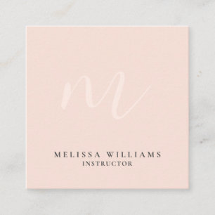 Moderner Minimalistischer Monogramm-Pastell Quadratische Visitenkarte