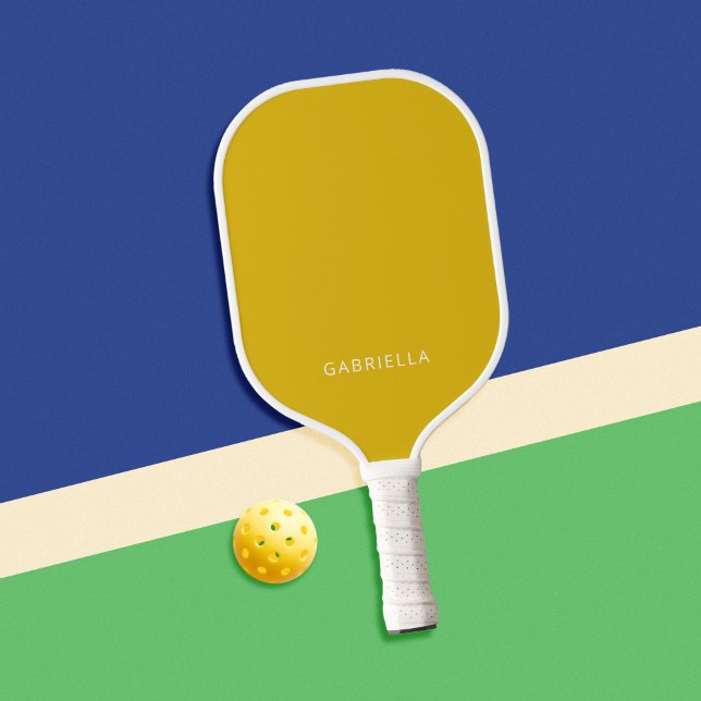 Moderner Minimalistischer Mustard Yellow Personali Pickleball Schläger (Von Creator hochgeladen)