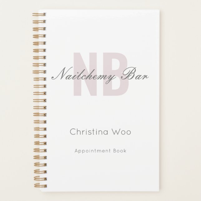 Moderner Minimalistischer Nagelstudio Personaleins Planer (Vorderseite)