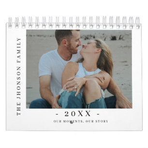Moderner minimalistischer Neuer-Paar-Foto-Kalender Kalender