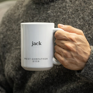 Moderner Minimalistischer Pate Personalisiert Zweifarbige Tasse