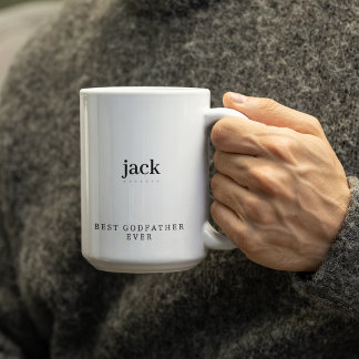 Moderner Minimalistischer Pate Personalisiert Zweifarbige Tasse