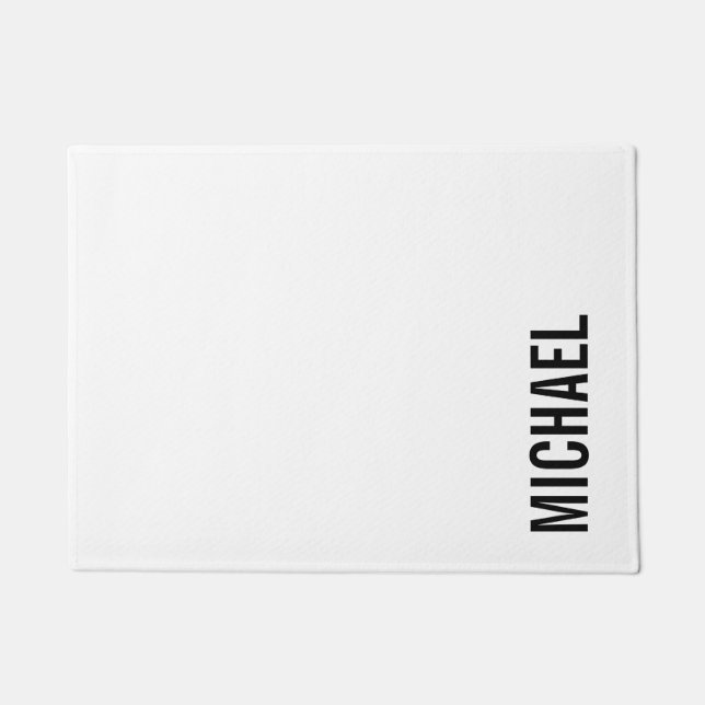 Moderner Minimalistischer Personalisierter Name Fußmatte (Vorderseite)