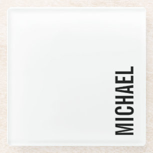 Moderner Minimalistischer Personalisierter Name Glasuntersetzer
