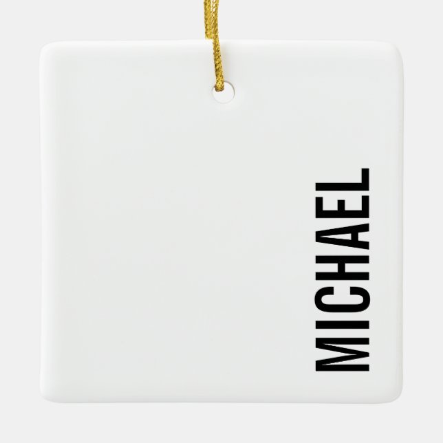 Moderner Minimalistischer Personalisierter Name Keramikornament (Vorderseite)