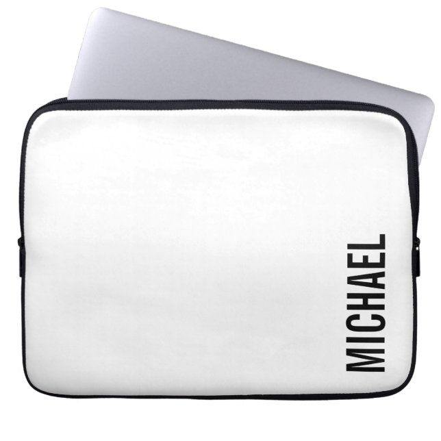 Moderner Minimalistischer Personalisierter Name Laptopschutzhülle (Vorderseite)