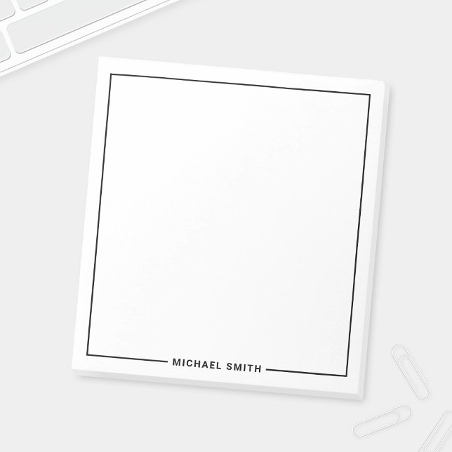 Moderner Minimalistischer Personalisierter Name Notizblock (Von Creator hochgeladen)