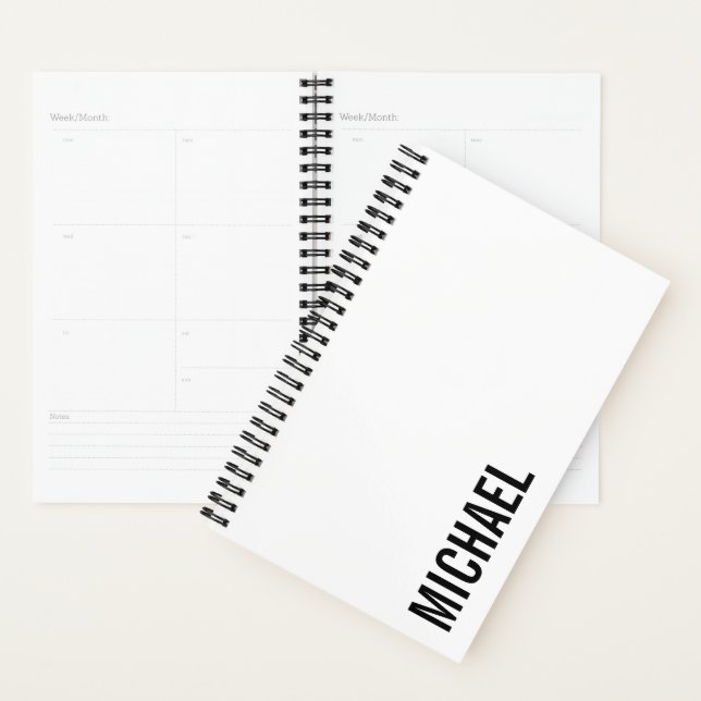Moderner Minimalistischer Personalisierter Name Planer (Anzeige)