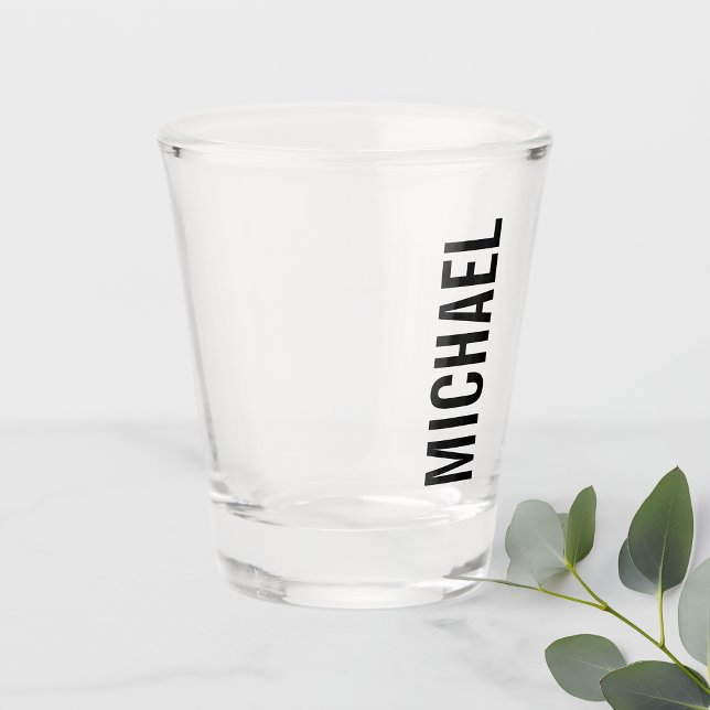Moderner Minimalistischer Personalisierter Name Schnapsglas (Von Creator hochgeladen)
