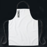 Moderner Minimalistischer Personalisierter Name Schürze<br><div class="desc">Modernes Minimalistisches Design mit personalisiertem Namen in modernem fett serifenem Schriftart. Perfekt als Urlaubsgeschenke für ihn, väterliche Tagesgeschenke und Geschenke für jeden besondere Anlass.</div>
