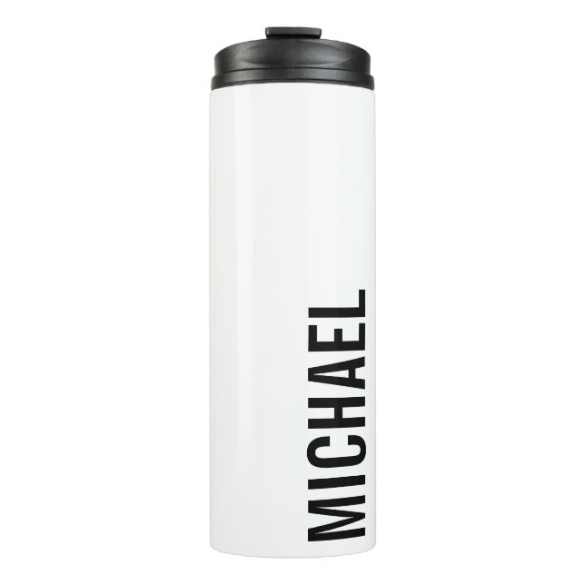Moderner Minimalistischer Personalisierter Name Thermosbecher (Vorderseite)