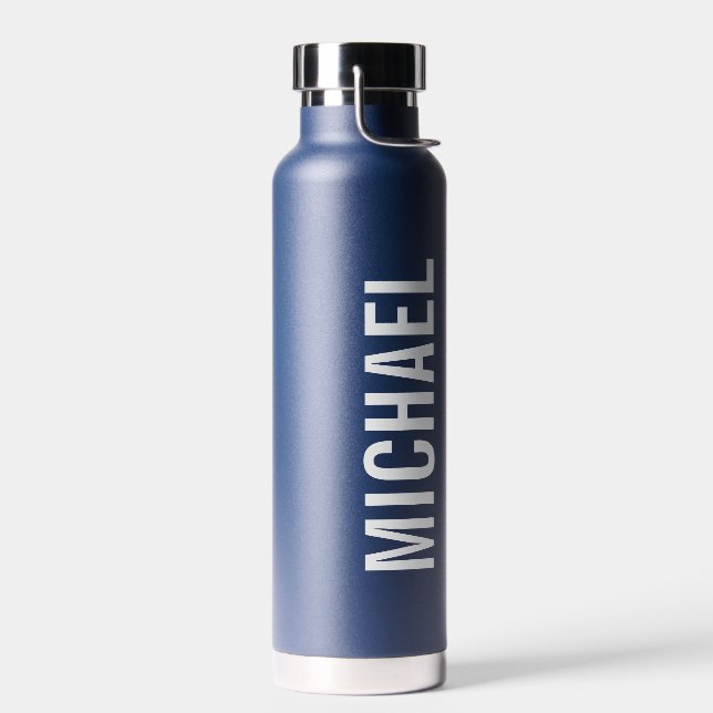 Moderner Minimalistischer Personalisierter Name Trinkflasche (Links)