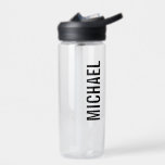 Moderner Minimalistischer Personalisierter Name Trinkflasche<br><div class="desc">Modernes Minimalistisches Design mit personalisiertem Namen in modernem fett serifenem Schriftart. Perfekt als Urlaubsgeschenke für ihn,  väterliche Tagesgeschenke und Geschenke für jeden besondere Anlass.</div>
