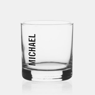 Moderner Minimalistischer Personalisierter Name Whiskyglas