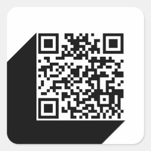 Moderner Minimalistischer QR-Code-Aufkleber Quadratischer Aufkleber