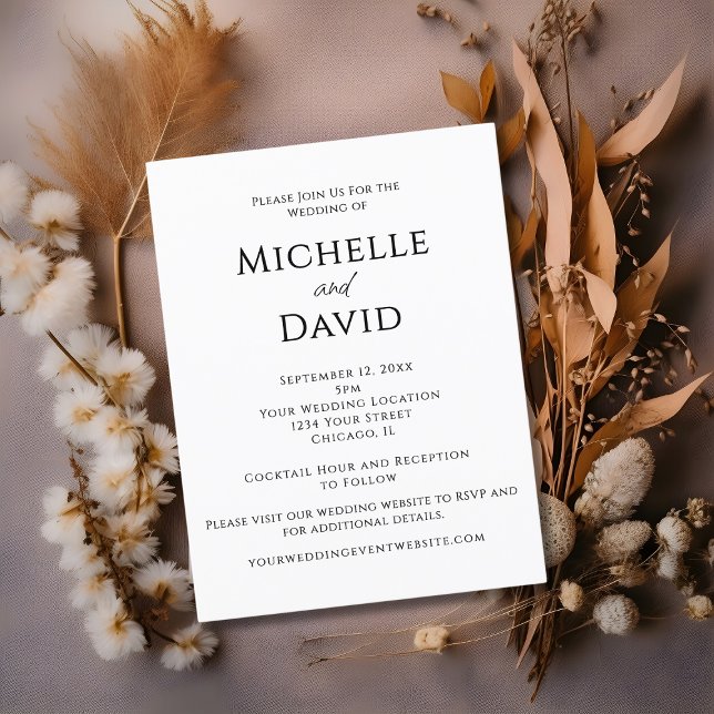 Moderner Minimalistischer QR-Code Einfache Hochzei Einladungspostkarte (Von Creator hochgeladen)