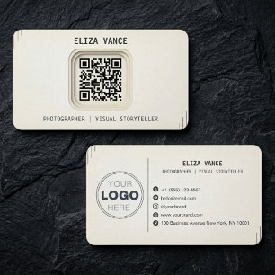 Moderner Minimalistischer QR-Code-Fotograf Visitenkarte