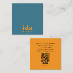 Moderner minimalistischer QR-Code für Visagisten Quadratische Visitenkarte