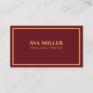 Moderner Minimalistischer QR-Code in Rot-Golden-Go Visitenkarte