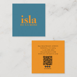 Moderner minimalistischer QR-Code-Makeup-Artist Quadratische Visitenkarte