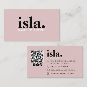Moderner minimalistischer QR-Code-Makeup-Artist Visitenkarte