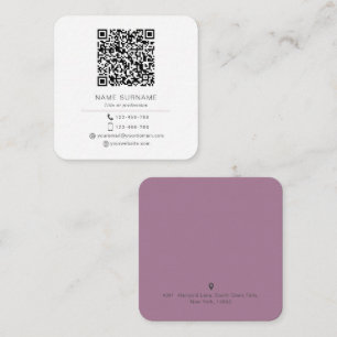 Moderner Minimalistischer QR-Code Personal Square  Quadratische Visitenkarte