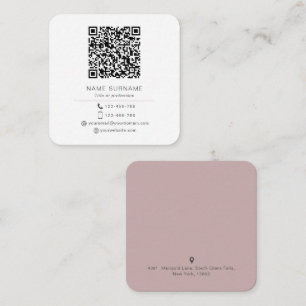 Moderner Minimalistischer QR-Code Personal Square Quadratische Visitenkarte