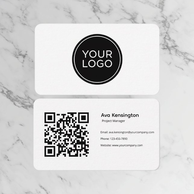 Moderner minimalistischer QR-Code Visitenkarte (Von Creator hochgeladen)
