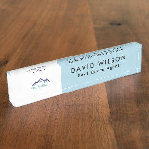 Moderner Minimalistischer Real Anwesen Agent Namensplakette