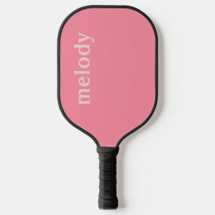 Moderner minimalistischer rosa Name Pickleball Schläger